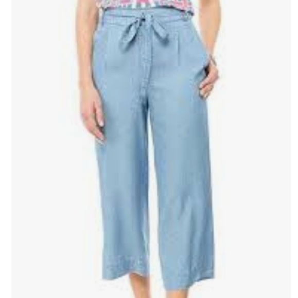 crown & ivy Pants - 💎CROWN & IVY TENCEL CHAMBRAY CROP CAPRIS